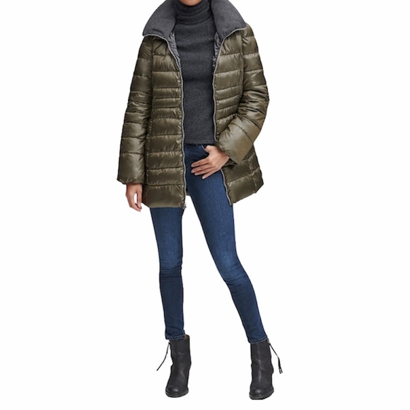 Andrew Marc Windsor Quilted Puff Parka - Olive M - Picture 3 of 14